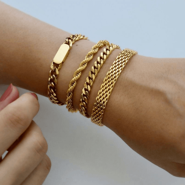 Gold Wide Chain Bracelet