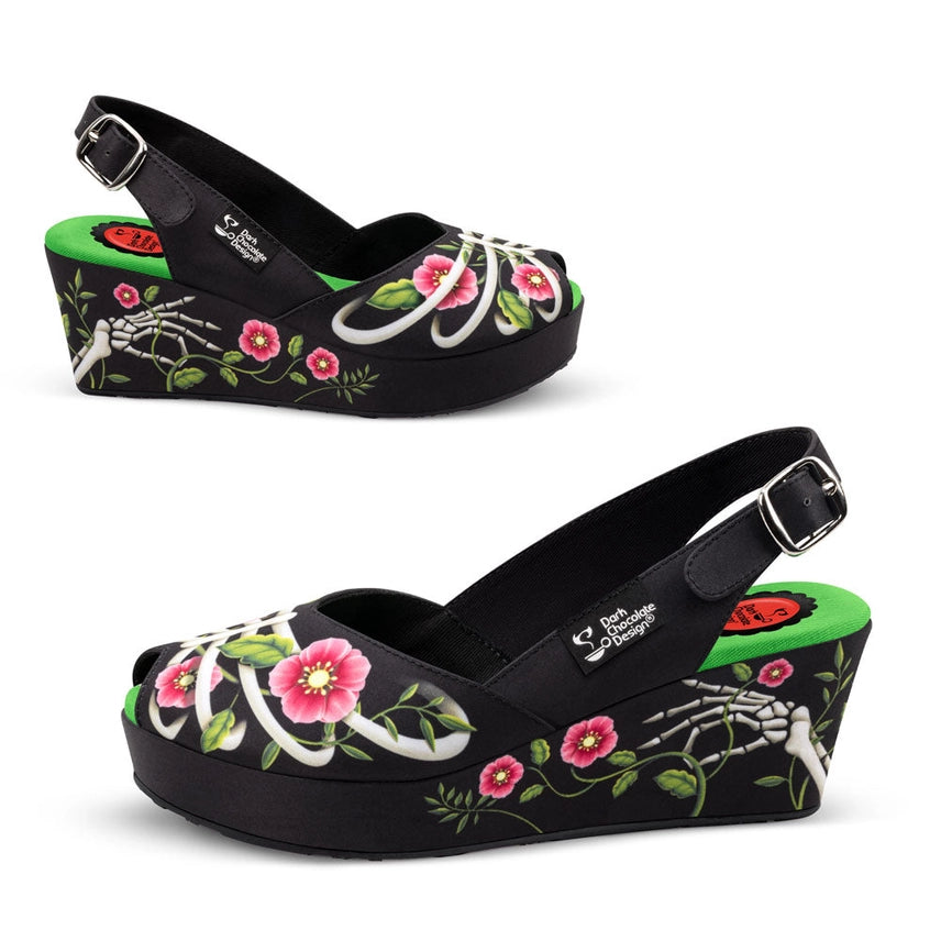 Chocolaticas® Necroflora Women's Wedge Sandal