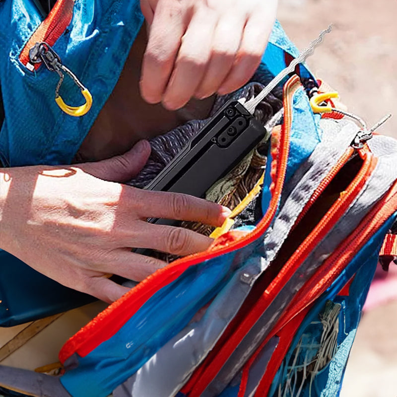 Essential stainless - steel multi - tool: quick - flip grav pick, door keys, lock rake. Durable.