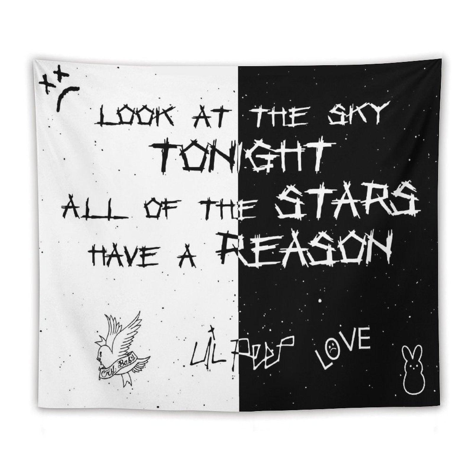 Lil Peep Black And White Star Tapestry