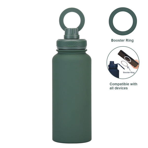 Magnetic Phone Holder Outdoor Large Capacity 1L Wide-Mouth Insulated Stainless Steel Sports Water Bottle