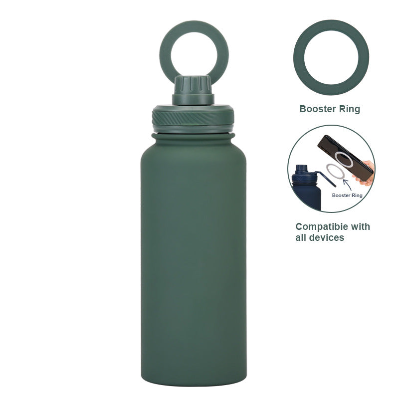 Magnetic Phone Holder Outdoor Large Capacity 1L Wide-Mouth Insulated Stainless Steel Sports Water Bottle