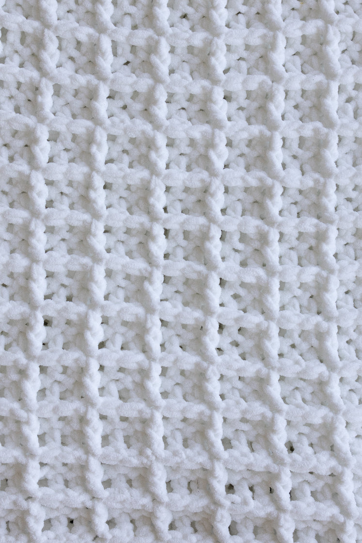 The Waffle Blanket Faux Fur Trim Luxe Tiny Fire