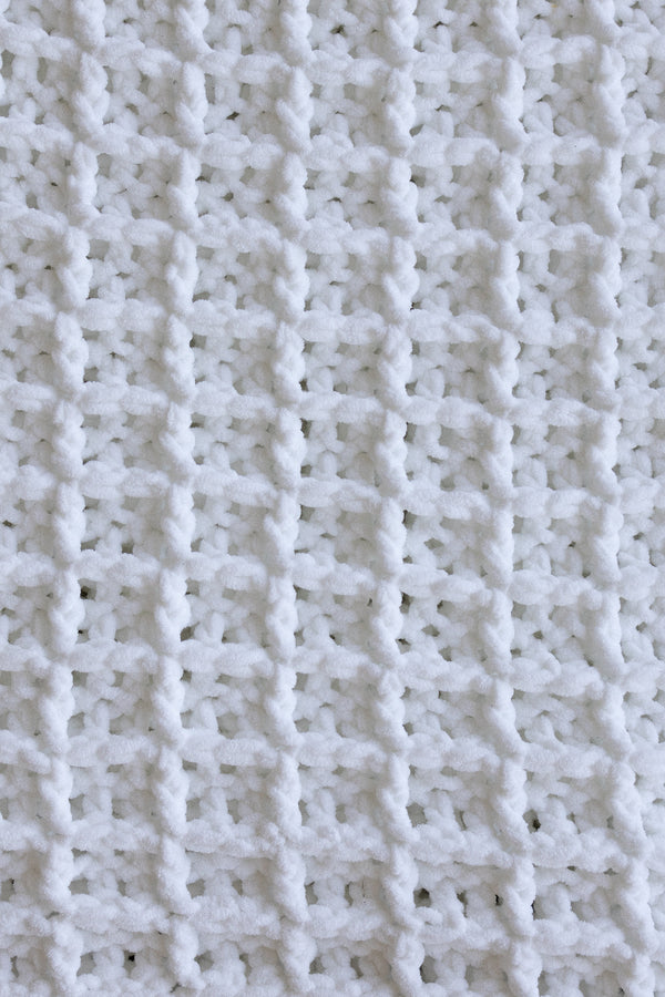 The Waffle Blanket Faux Fur Trim Luxe Tiny Fire