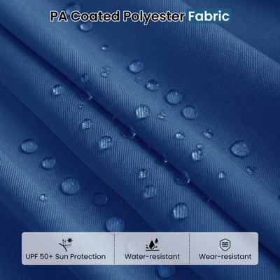 13FT Double-sided Patio Umbrella with Solar Lights for Garden Pool Backyard-Navy