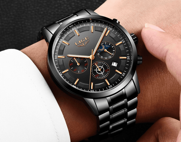 Men's Waterproof  Watch With Chronometers And Date Display Unique Design Perfect Gift