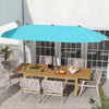 13 Feet Large Patio Umbrella Outdoor Double-Sided Table Market Umbrella with Crank Handle-Turquoise