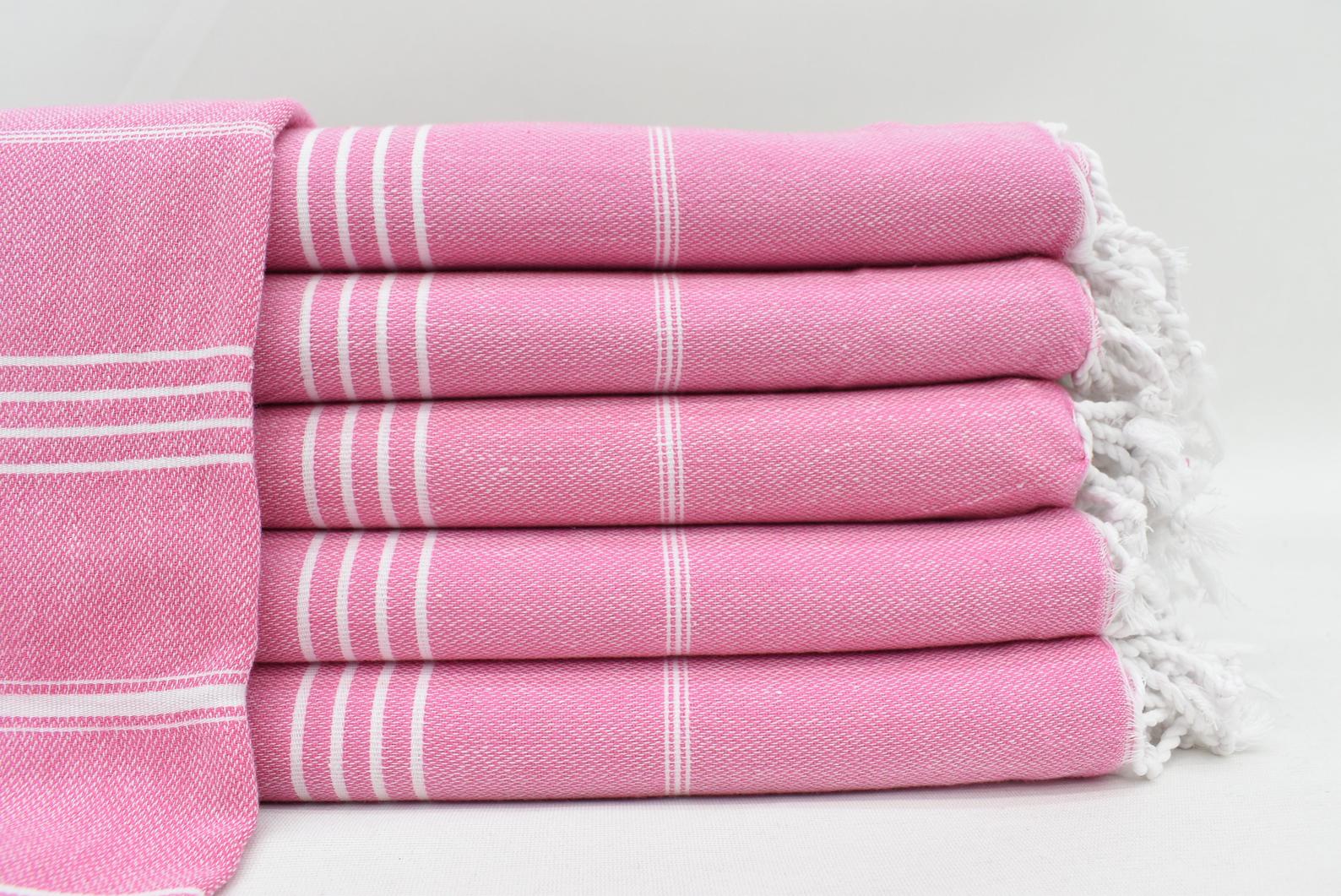 Pink Monaco Turkish Towel – Lightweight Quick Dry Beach & Bath Towel, Luxury Turkish Cotton Spa Towel, Travel & Pool Towel