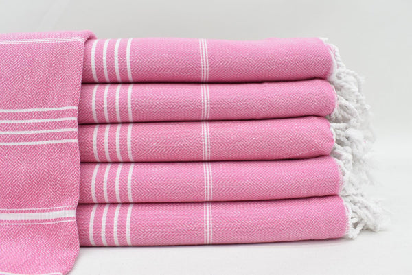 Pink Monaco Turkish Towel – Lightweight Quick Dry Beach & Bath Towel, Luxury Turkish Cotton Spa Towel, Travel & Pool Towel