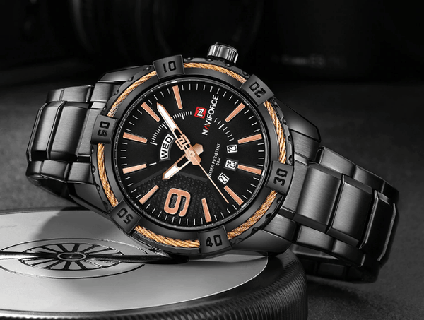 Men's  Luxury Stainless steal Waterproof Watch With Day And Date Display Unique Design Perfect Gift In Modern Metal Men  Wrist Watch Design