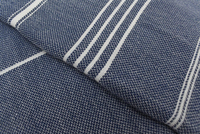 Navy Monaco Turkish Towel – Lightweight Quick Dry Beach & Bath Towel, Luxury Turkish Cotton Spa Towel, Travel & Pool Towel