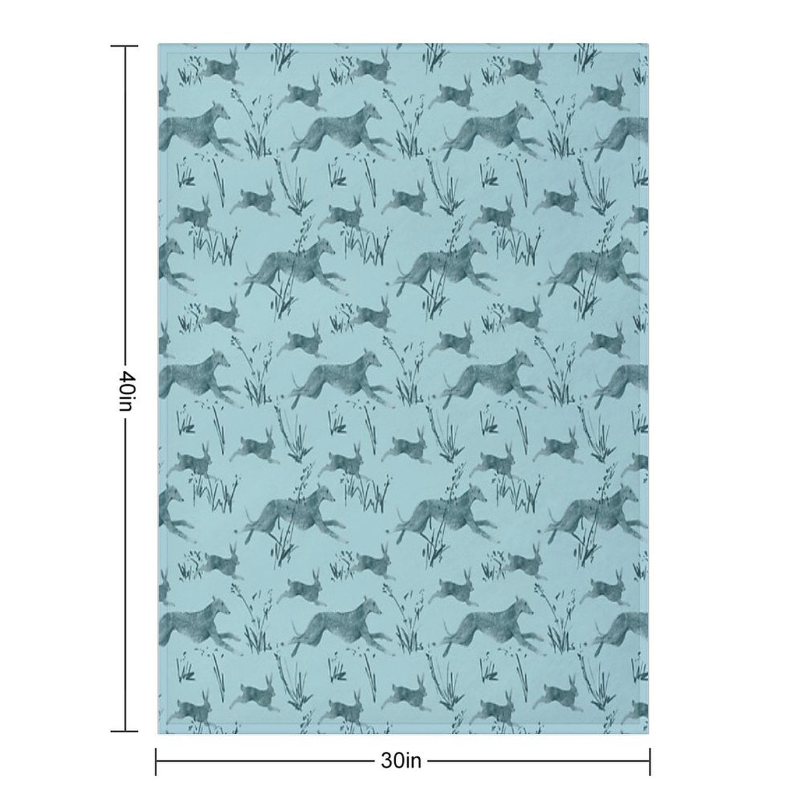 A Galgo And A Hare on Turquise Versatility Throw Blanket