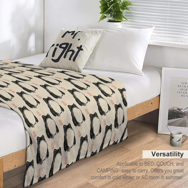 Grumpy Frog Japanese Lightweight Throw Blanket