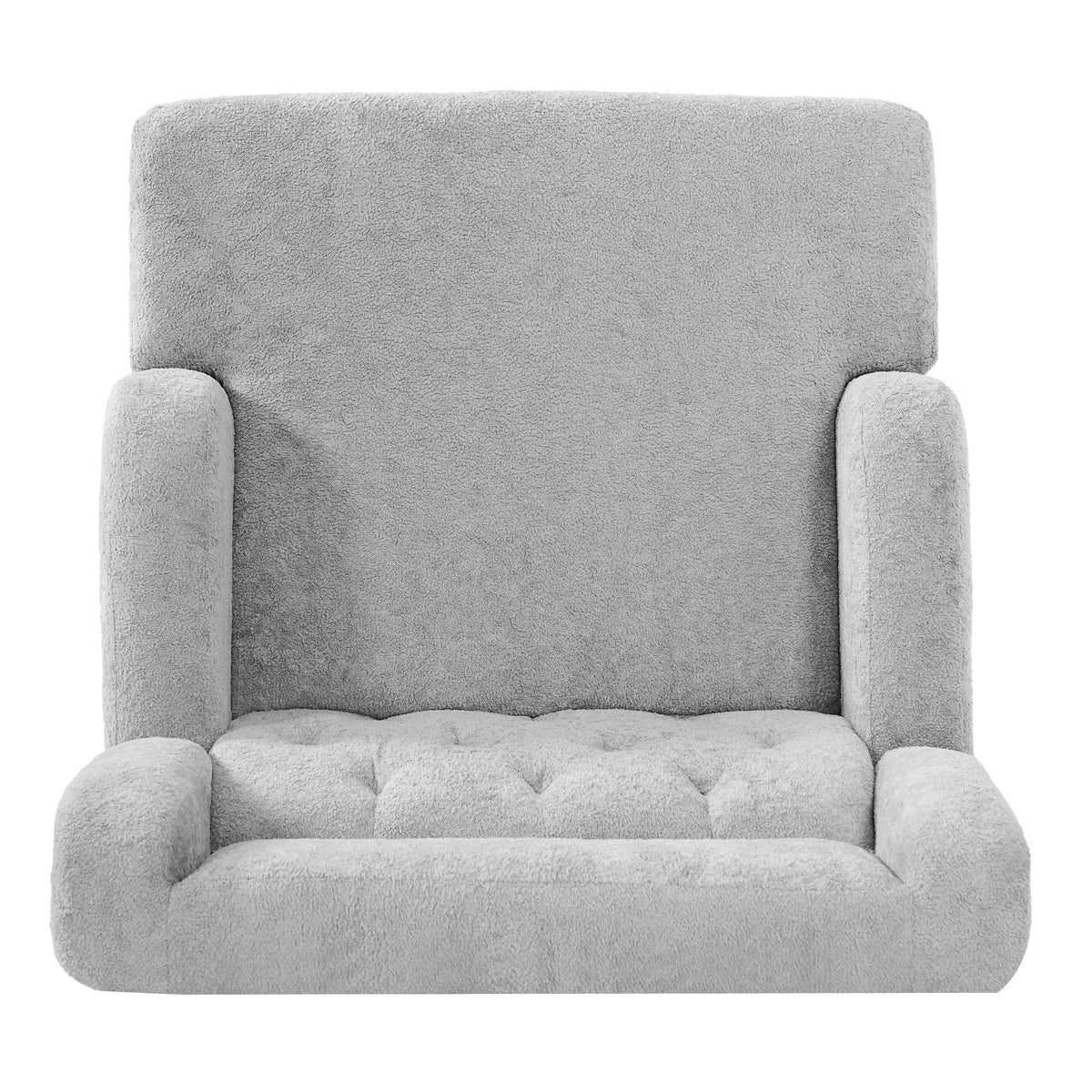 Modern Light Grey Tufted Accent Chair with Plush Upholstery & Wood Legs