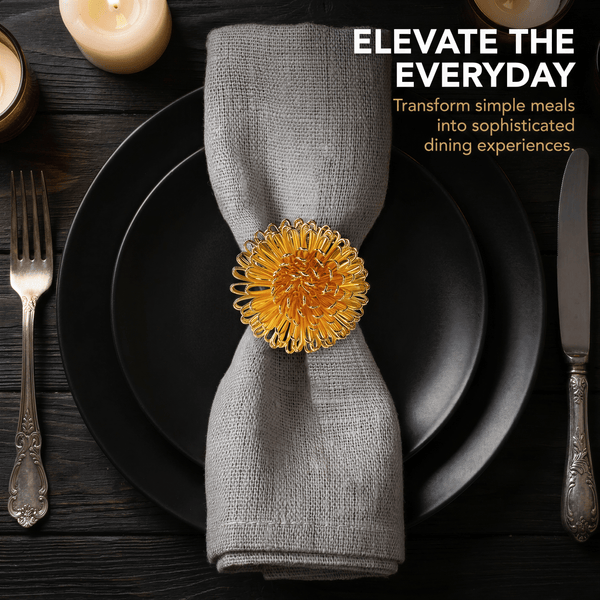 Gold Floral Napkin Rings – Floral Grace