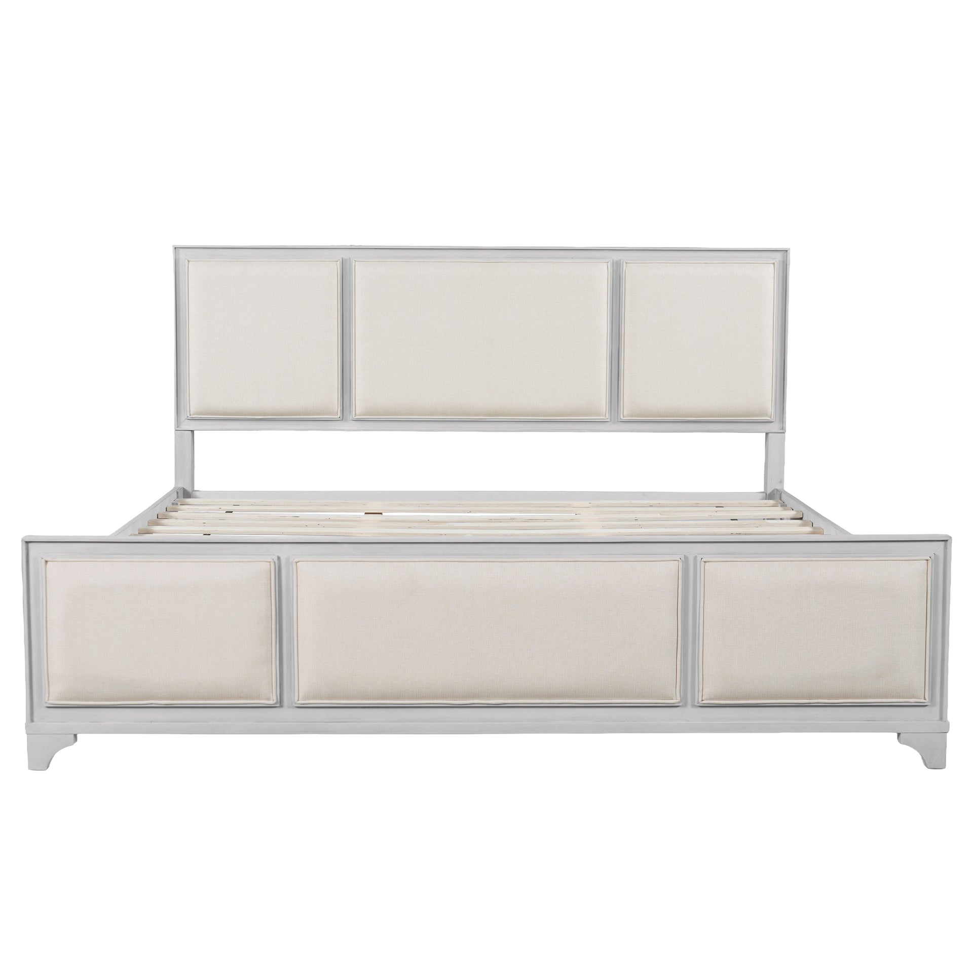King Size Bed Frame with Upholstered Headboard