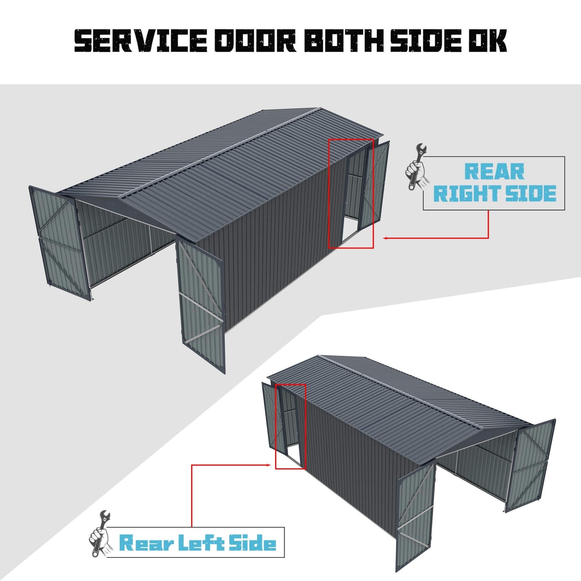 [13X20FT] Extra-Large Premium Weather-Resistant Outdoor Multi-Purpose Utility Storage Shed (SAK84920)