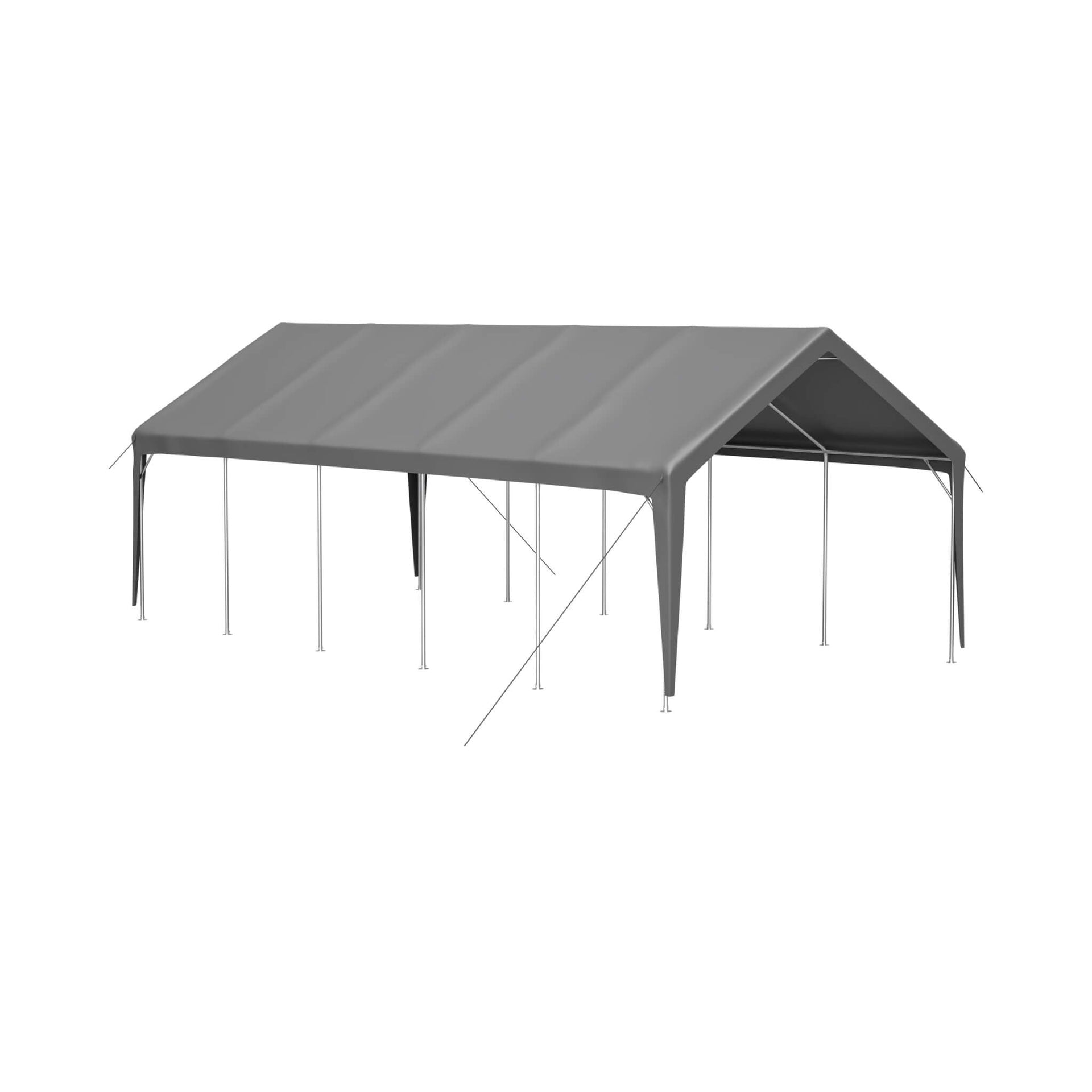 [13X26FT] Heavy-Duty Carport Canopy With Roll-Up Doors And Windows (SAK14975)