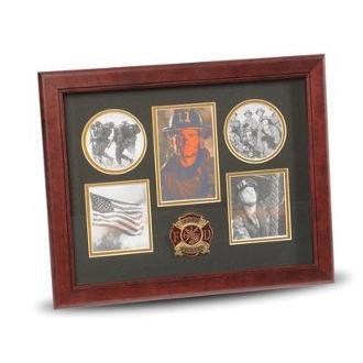 5 Picture Collage Frame Firefighter Medallion First Responder Collage Frame