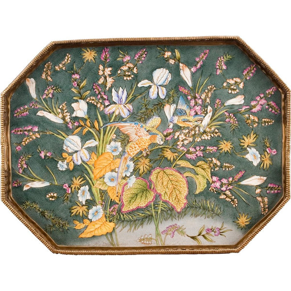 Double Tier Hexagonal Porcelain Tray Tables