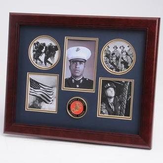 U.S. Marine Corps Medallion 5 Picture Collage Frame two 3.5-Inch by 3.5-Inch pictures