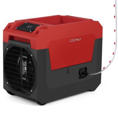 140 Pints Commercial Dehumidifier with Pump and Drain Hose-Red