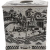 Ormolu Porcelain Tissue Box - Black And White Willow