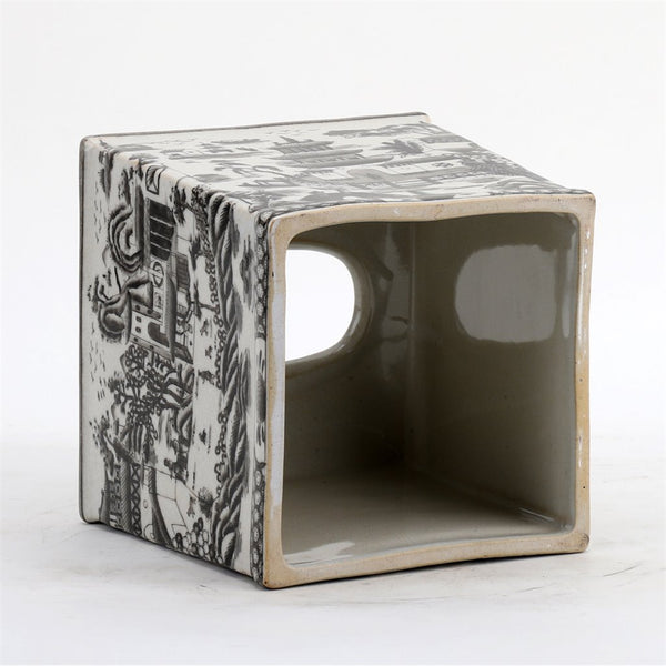 Ormolu Porcelain Tissue Box - Black And White Willow - Gifts for You 'n Me