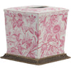 Ormolu Porcelain Tissue Box in Bronze - Pink Primrose