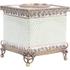 Ormolu  Porcelain Tissue Box with Bronze - Dotty