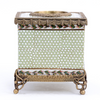 Ormolu  Porcelain Tissue Box with Bronze - Dotty