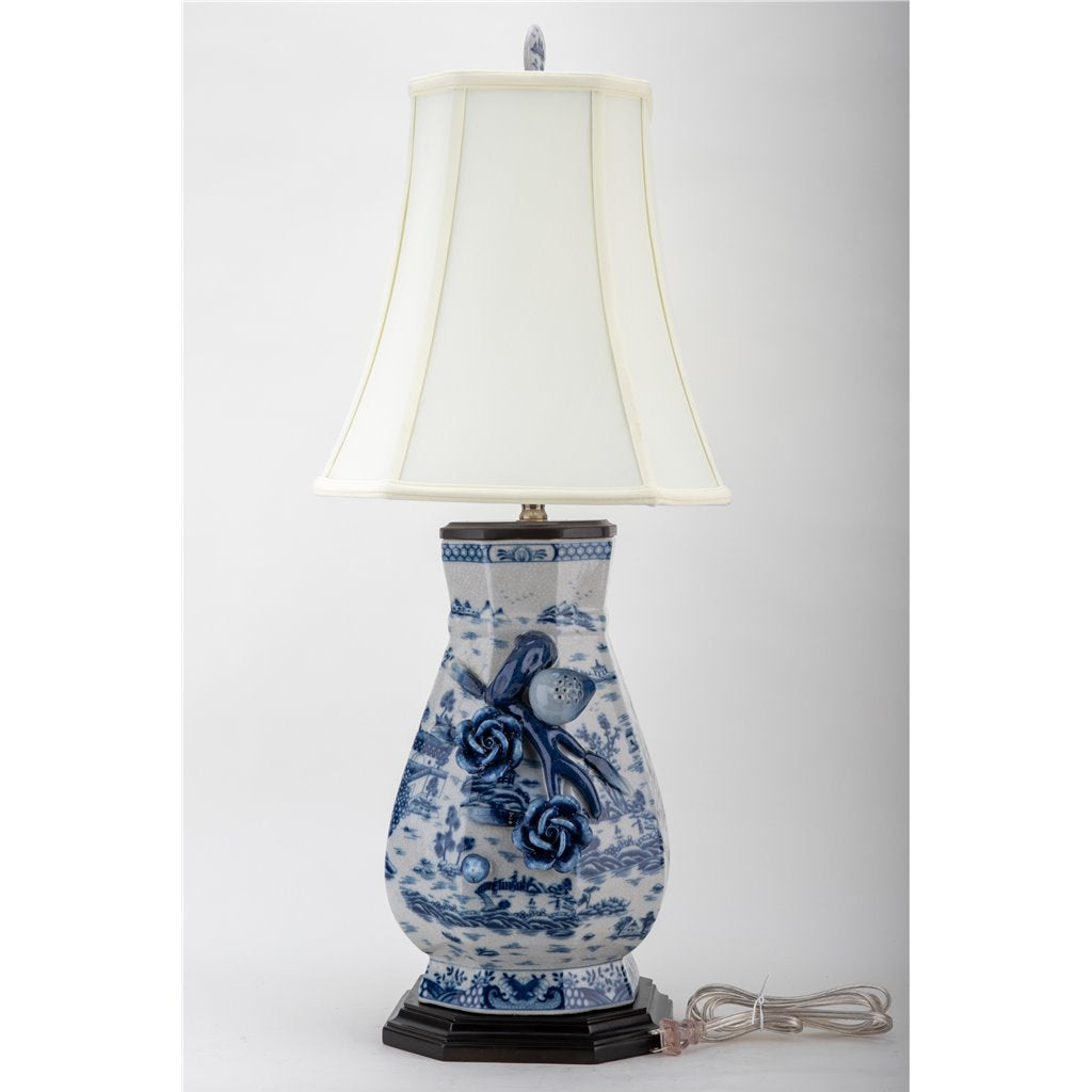 Ormolu Lamp - Blue Willow