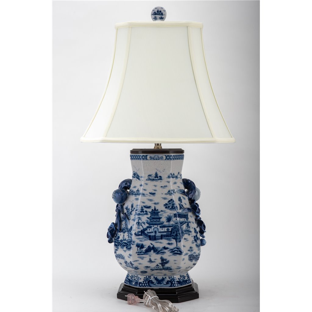 Ormolu Lamp - Blue Willow