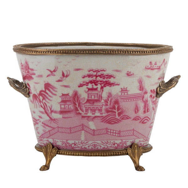 Pink Willow Basin With Bronze - Ormolu Collections - Gifts for You 'n Me