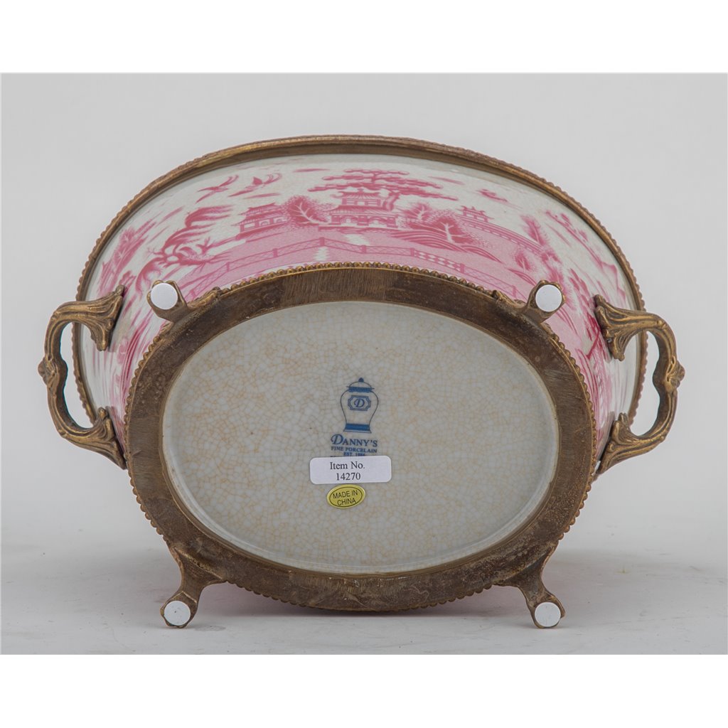 Pink Willow Basin With Bronze - Ormolu Collections