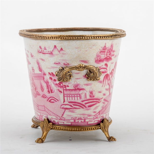 Pink Willow Basin With Bronze - Ormolu Collections - Gifts for You 'n Me