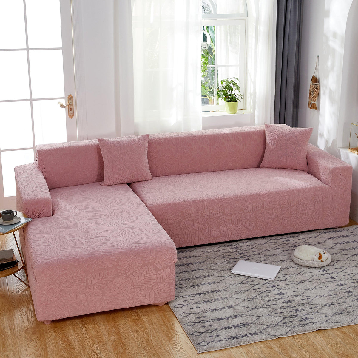 Stretch Couch Covers for 1/2/3/4/5 Seater L Shape Sofa Slipcovers with Elastic Bottom for Kids