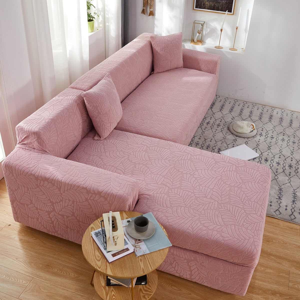 Stretch Couch Covers for 1/2/3/4/5 Seater L Shape Sofa Slipcovers with Elastic Bottom for Kids