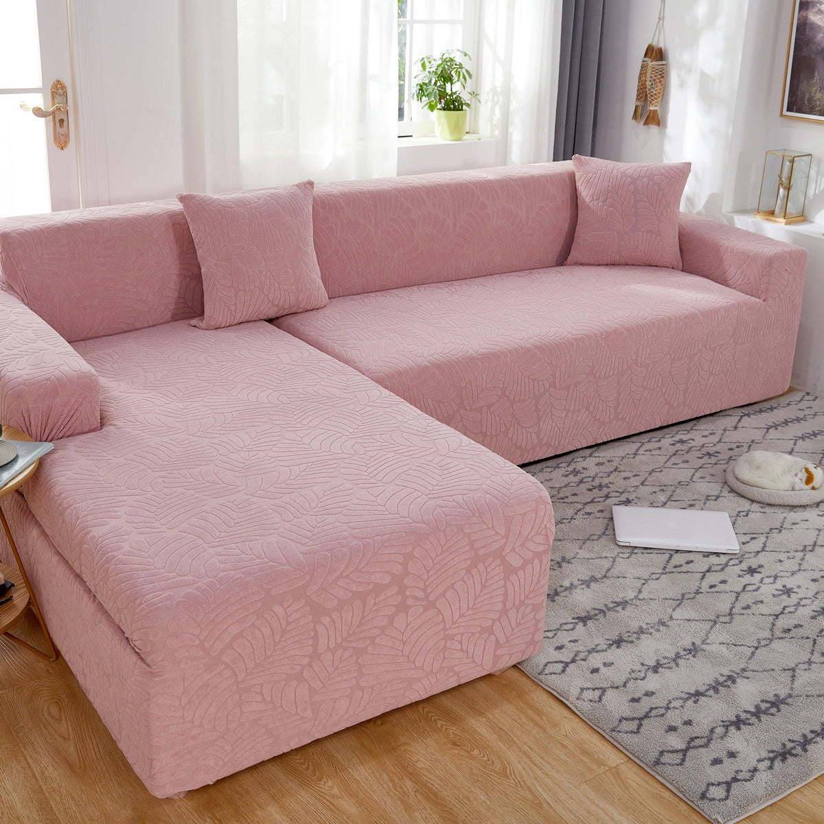 Stretch Couch Covers for 1/2/3/4/5 Seater L Shape Sofa Slipcovers with Elastic Bottom for Kids