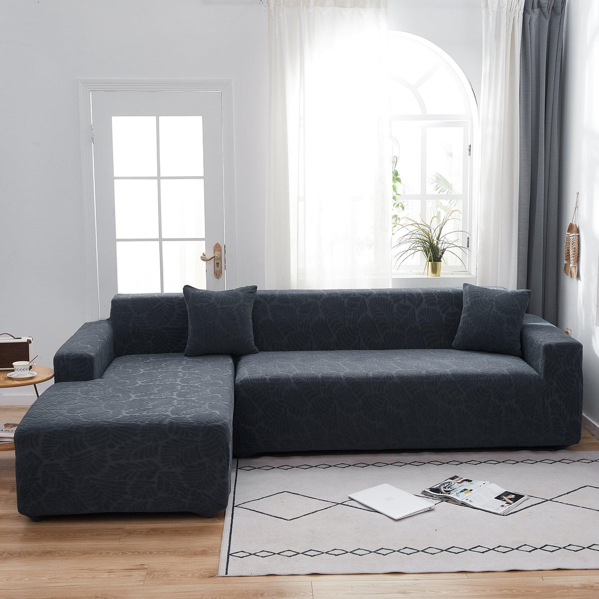 Stretch Couch Covers for 1/2/3/4/5 Seater L Shape Sofa Slipcovers with Elastic Bottom for Kids