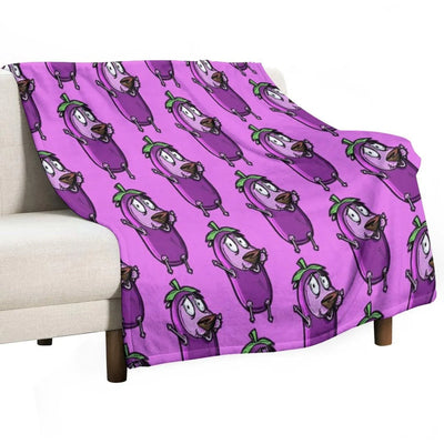 Courage The Cowardly Dog™ in The Great Eggplant Costume Throw Blanket