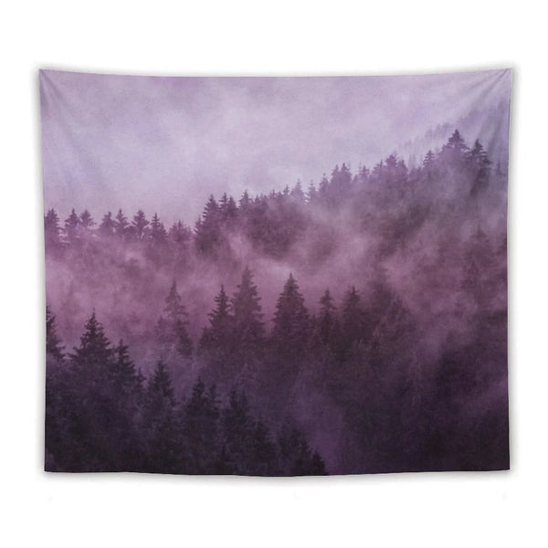 Excuse Me, I'm Lost  Laid Back In A Romantasy Moody Wilderness Dream Forest With Cascadia Trees Covered In Magic Fog Tapestry