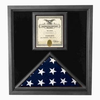 Retirement Flag Display Case - Military Retirement Gift (Black Case)