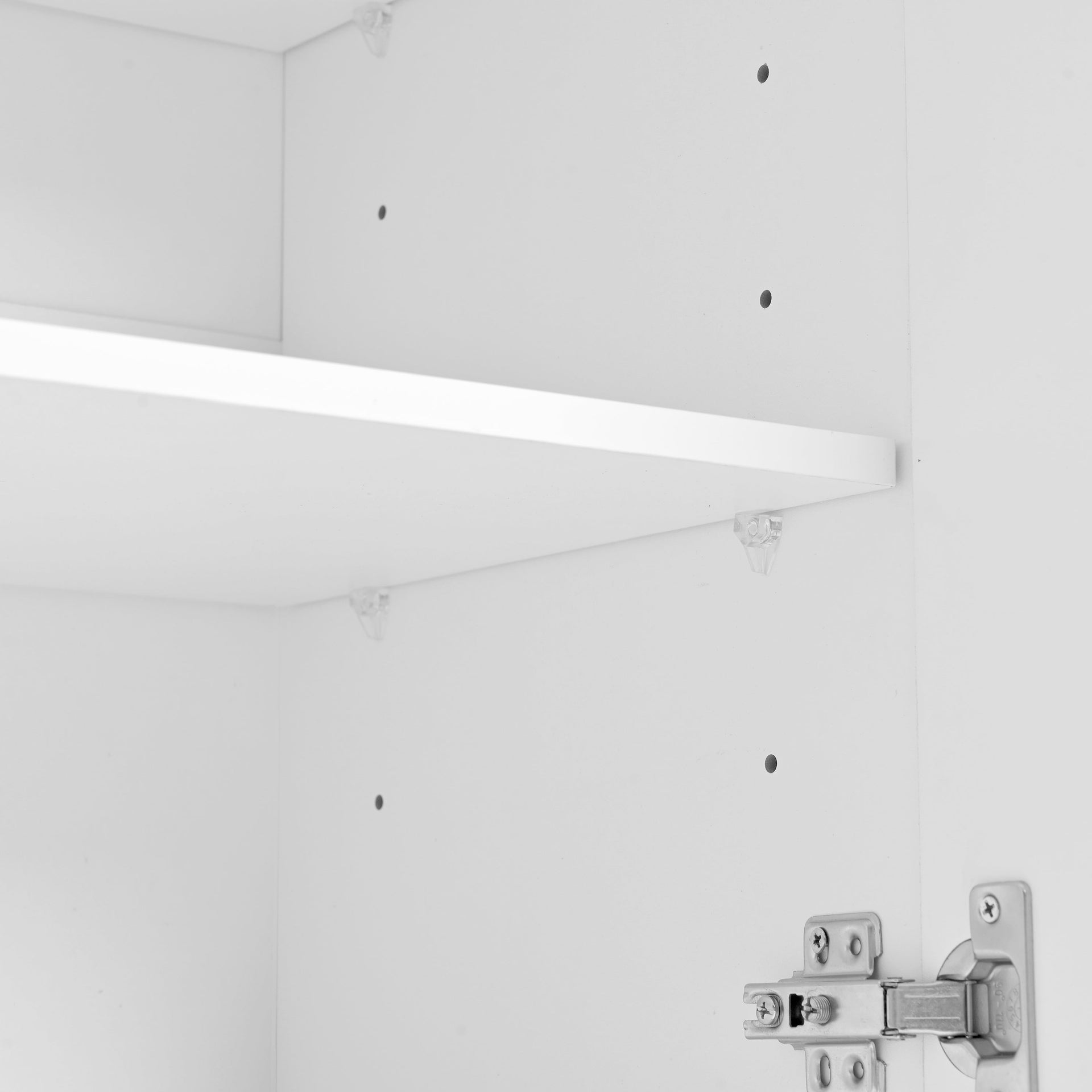 ON-TRANS Cream Style Shoe Cabinet with 5 Adjustable Solid Wood Legs, Large Storage Cabinet with Wave Doors, White