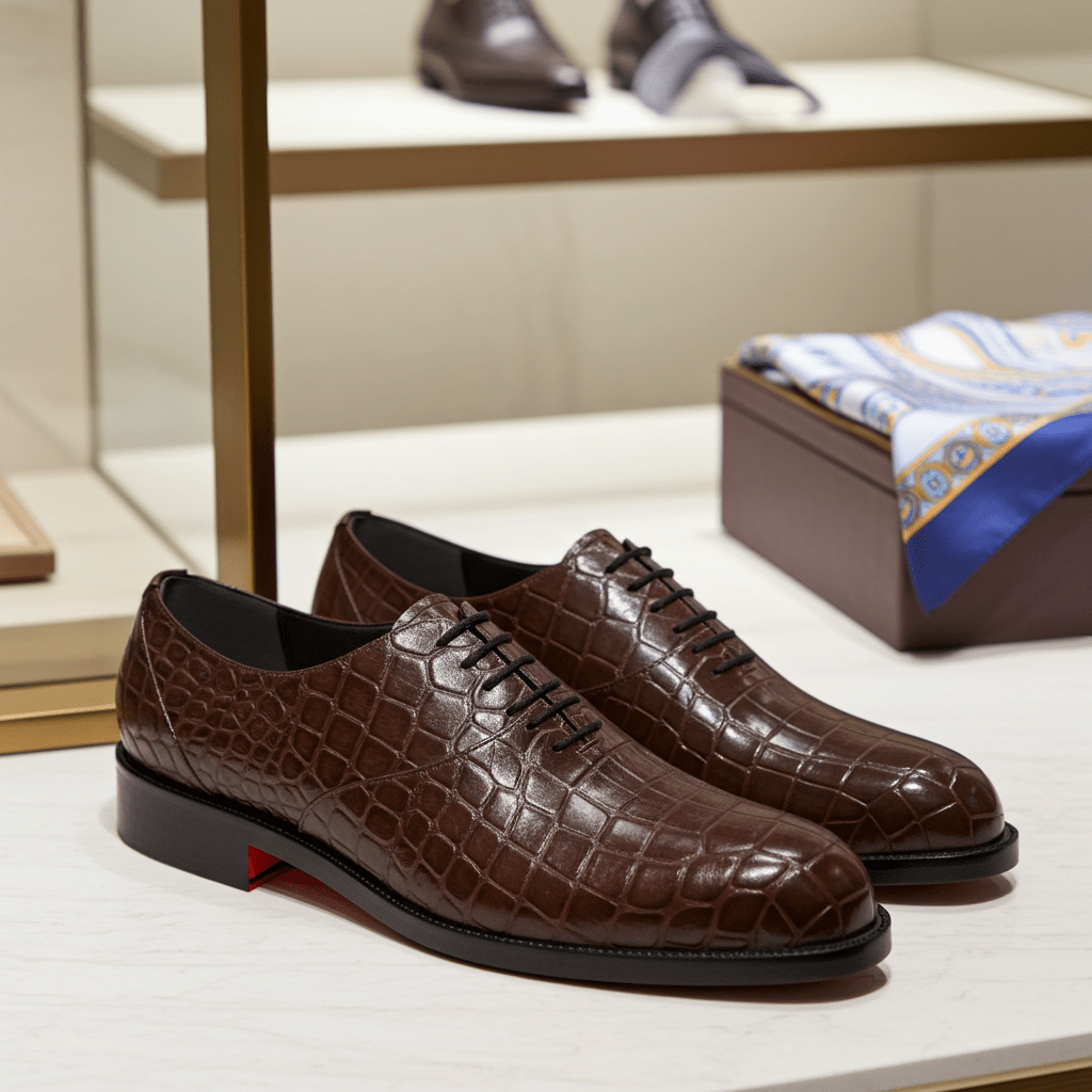 Sotica - Alligator skin red bottoms sole leather dress shoes