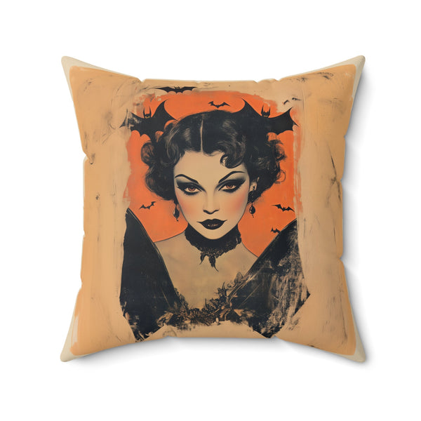 Microsuede Cushion / Halloween Art / Man and Woman Vampires