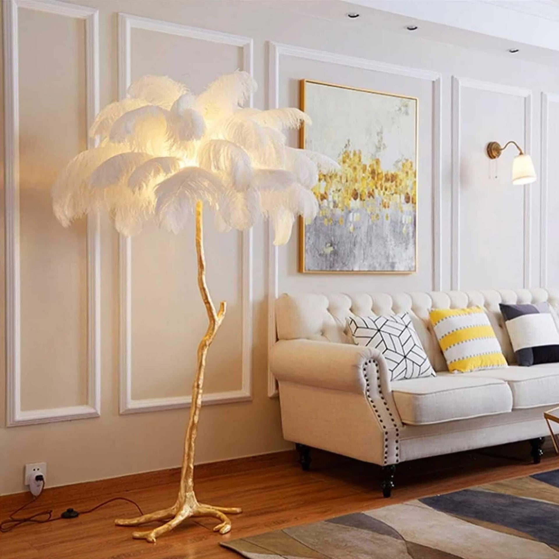 Ostrich Feather Floor Lamp