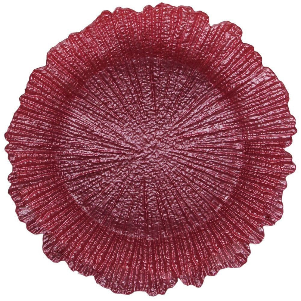 Reef Pink Glass Charger Plates 4-Piece Set 13