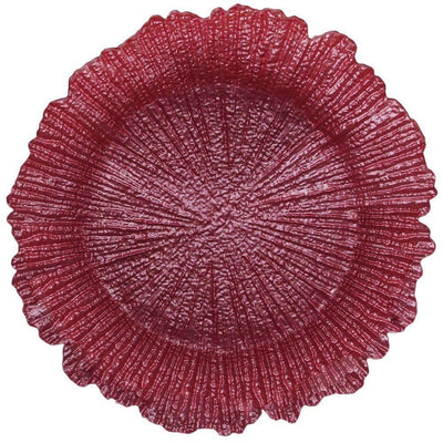 Reef Pink Glass Charger Plates 4-Piece Set 13