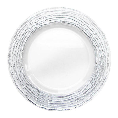 Arizona Silver & Clear Glass Charger Plates 4-Piece Set 13